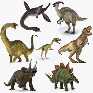 3D model dinosaurs rigged 2