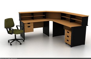 receptionist desk chair office 3d model