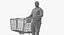 Arnold Casual Summer Walking Pose 01 With Shopping Cart 3D model
