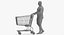 Arnold Casual Summer Walking Pose 01 With Shopping Cart 3D model