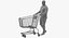 Arnold Casual Summer Walking Pose 01 With Shopping Cart 3D model