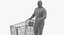 Arnold Casual Summer Walking Pose 01 With Shopping Cart 3D model