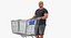Arnold Casual Summer Walking Pose 01 With Shopping Cart 3D model