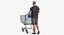 Arnold Casual Summer Walking Pose 01 With Shopping Cart 3D model