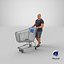Arnold Casual Summer Walking Pose 01 With Shopping Cart 3D model