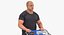 Arnold Casual Summer Walking Pose 01 With Shopping Cart 3D model