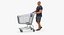 Arnold Casual Summer Walking Pose 01 With Shopping Cart 3D model