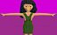 free low poly woman in dress 33