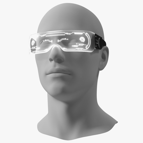 3D White Cyberpunk LED Glasses