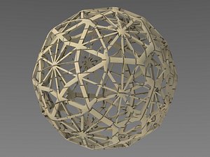 3D Wireframe Shape Geometric Faceted Sphere