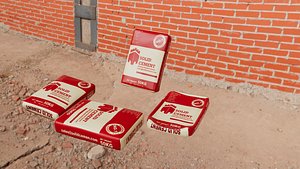 Cement bagOPC Cement Paper Bag 50kg Filled and Empty 3D Model 3D model