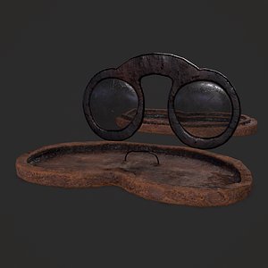 Medieval Glasses And Case 3D model