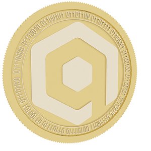 qbase gold coin 3D