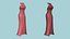 Red Flowers Female Dress - Woman Character Design Fashion