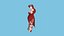 Red Flowers Female Dress - Woman Character Design Fashion