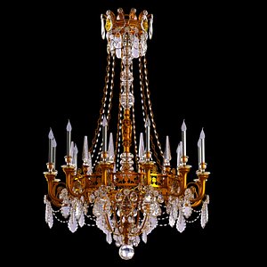 3ds chandelier big antique brass