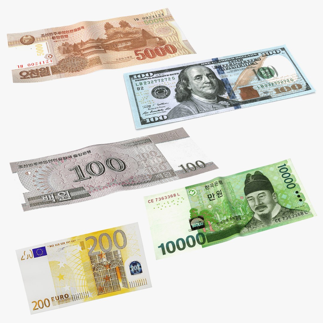Paper Banknotes Collection 2 3D model preview