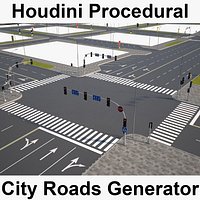 Houdini Procedural City Roads Generator
