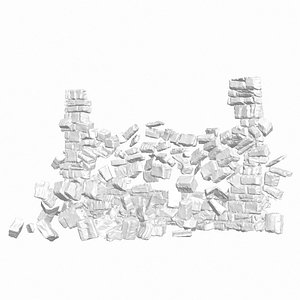 3D realistic stone wall collapse model