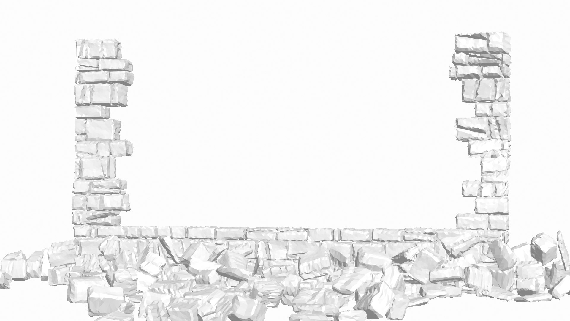 3D Realistic Stone Wall Collapse Model - TurboSquid 1700932