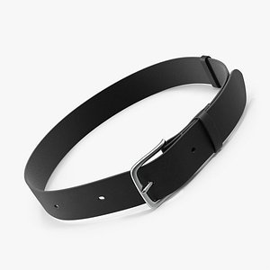 Mens Leather Belt with Buckle Black