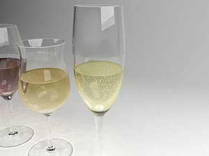 wine glasses v-ray