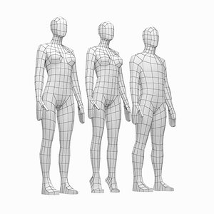 3D human male female bodies model