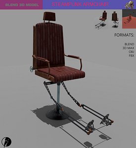 Steampunk chair Low-poly model