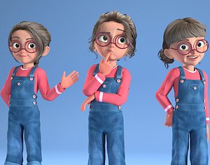 toon girl - child characters 3D model