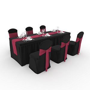 3D Banquet Table and Chair 135 model