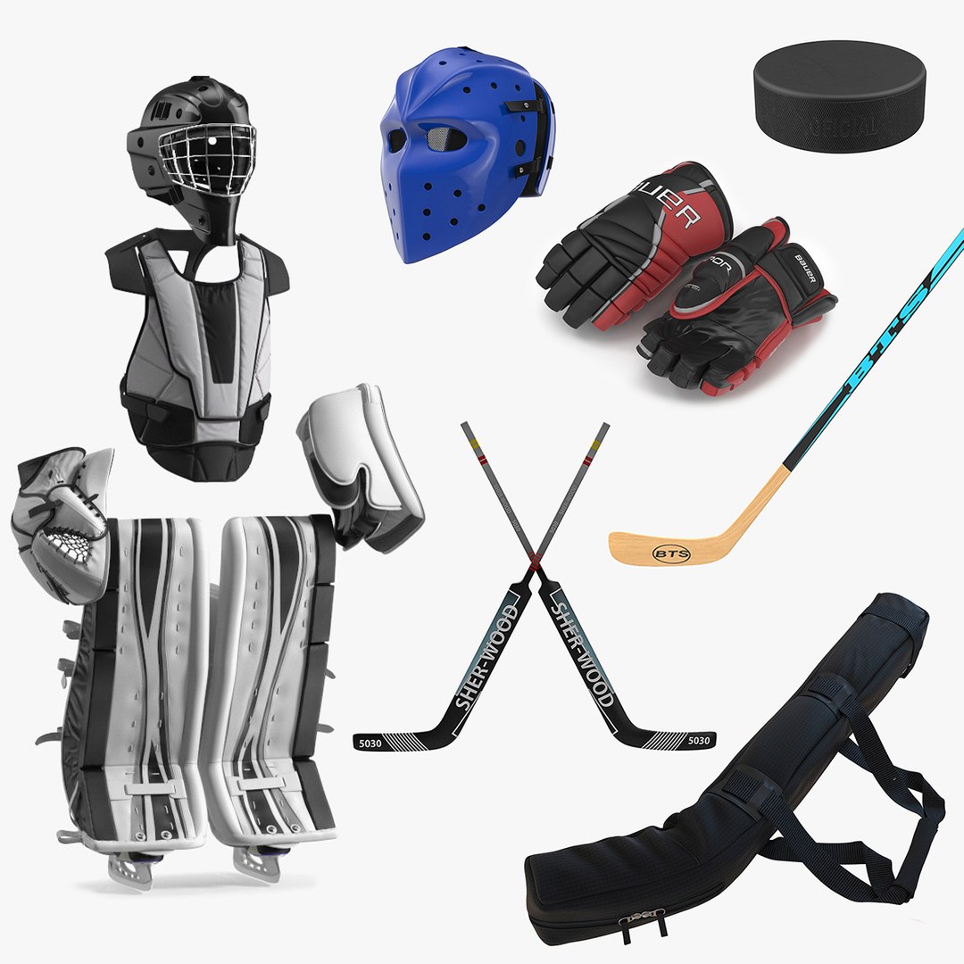 Hockey Equipment Collection 3 3D model preview