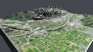 3D Mountain landscape Liechtenstein model