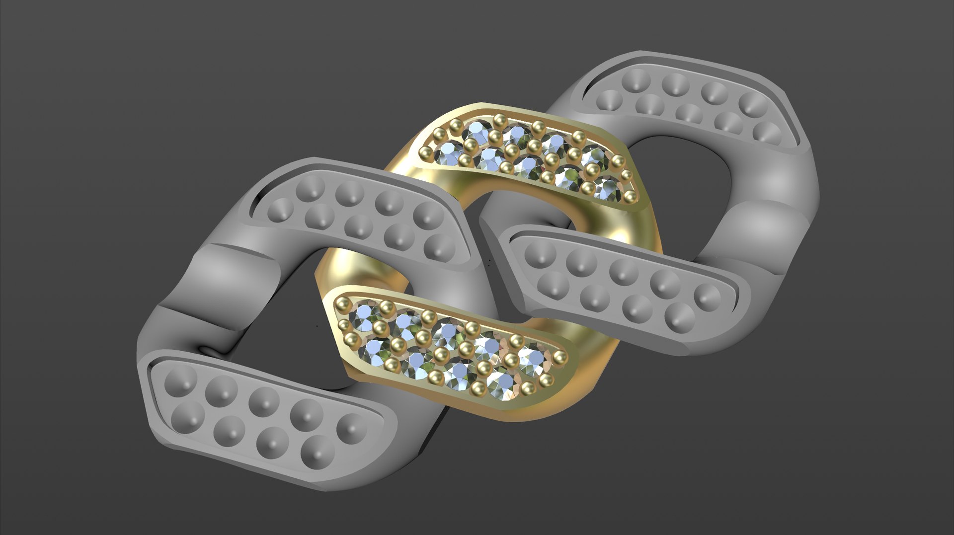3D Model Cuban Chain - 1mm Size Stone - Including Render Scene 3D Model ...