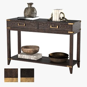 3D cayden campaign 2-drawer console table model