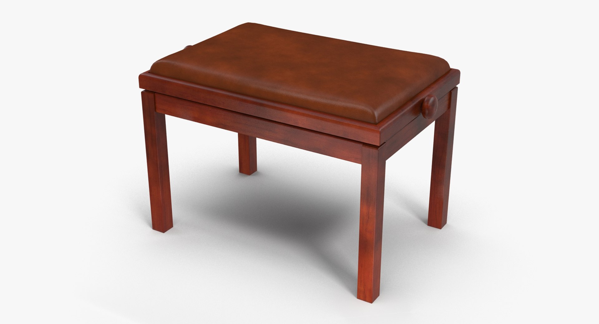 Upholstered Top Piano Bench Brown 3D Model 3D model preview