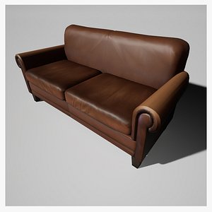3D Leather Sofa model