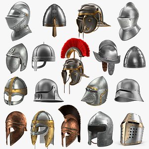 medieval helmets 2 3D model