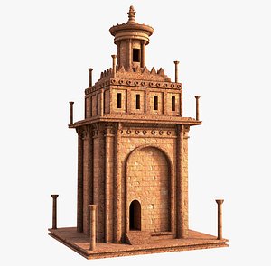 Ancient Petra temple 3D model