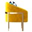 Modern Accent Chair Cotton Linen Upholstered Metal in Gold