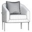 Modern Accent Chair Cotton Linen Upholstered Metal in Gold