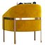 Modern Accent Chair Cotton Linen Upholstered Metal in Gold