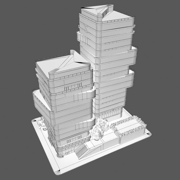 - modern building block 3D model - TurboSquid 1311142
