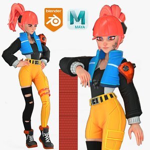 Cartoon Rigged Cute Dance Girl-Freya Character