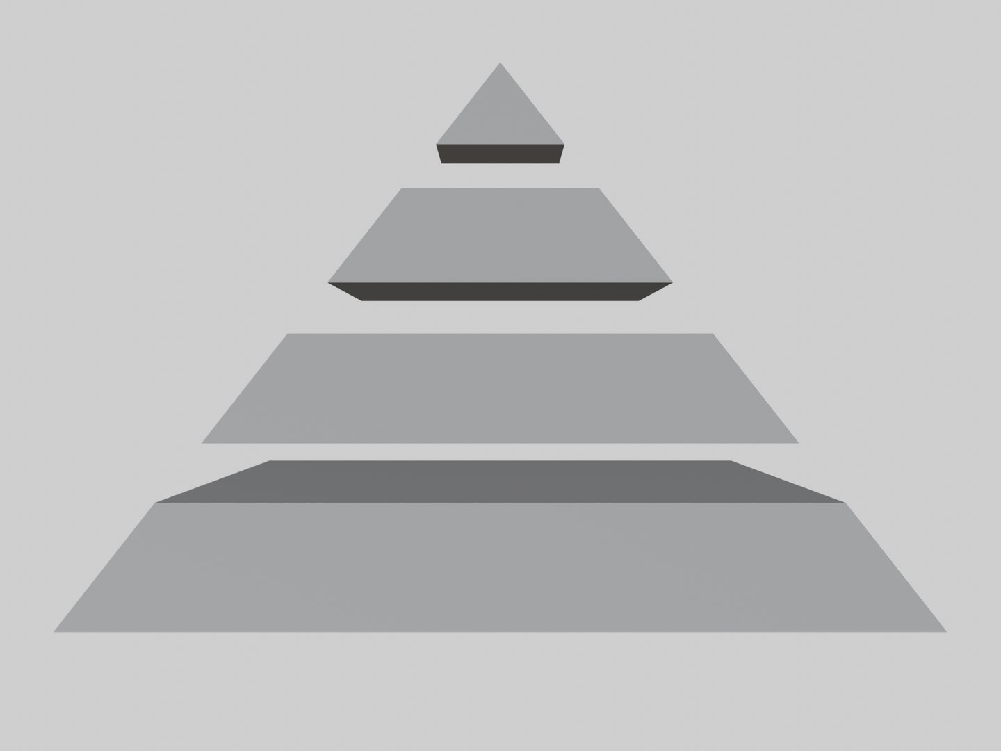 Pyramid Separated Into 4 Parts Model - TurboSquid 2038289