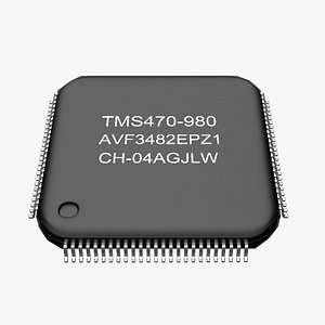 3D QFP 100 Chip model