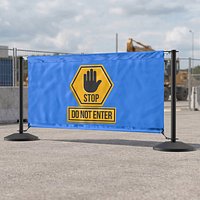 Barrier Banner Stand Warning Sign Game Ready