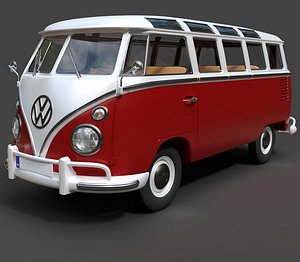 Vintage VW T1 Split-Screen Panel Van - Hyper-Detailed 3D Model