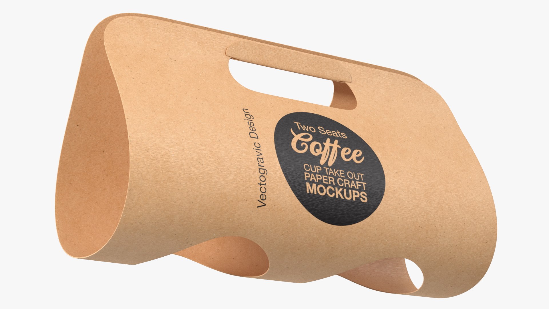 Mockup Two Seats Paper Cup Carrier 3D model preview