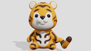 Cute little tiger sitting model