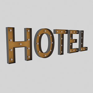 hotel sign bulb 3D model